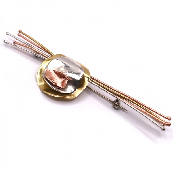 Kαρφίτσα ασημένια με ορείχαλκο