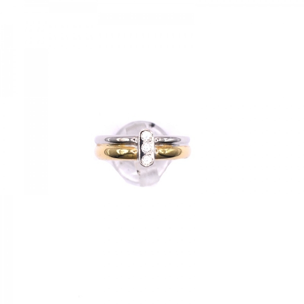 Δαχτυλίδι δίχρωμο σε χρυσό Κ14 με ζιργκόν