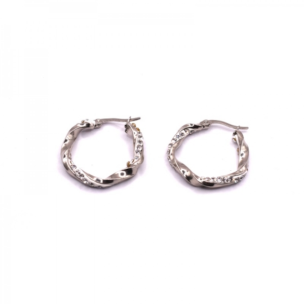 Σκουλαρίκια κρίκοι με ατσάλι 