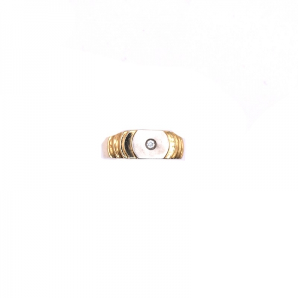 Δαχτυλίδι αντρικό σε χρυσό και λευκόχρυσο Κ14 με ζιργκον