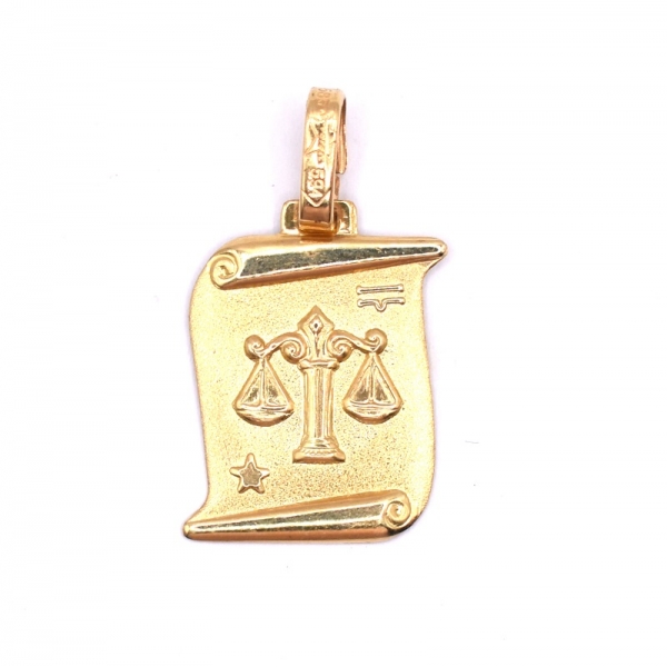 Ζώδιο ζυγός σε χρυσό Κ14