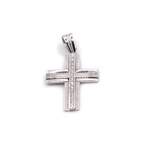  Σταυρό σε λευκό χρυσό με ζιργκόν