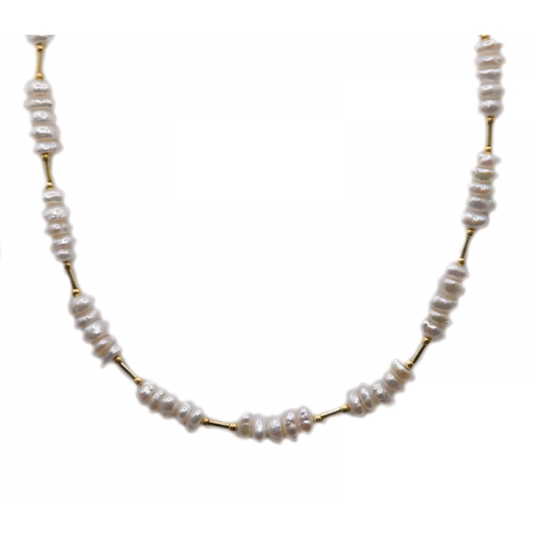 Koλιέ σε χρυσό με μαργαριτάρια