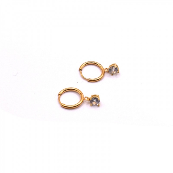 Σκουλαρίκια κρίκοι ατσάλι μικροί με ζιργκόν