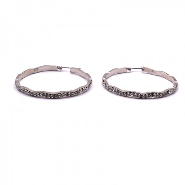 Σκουλαρίκια κρίκοι με ατσάλι 