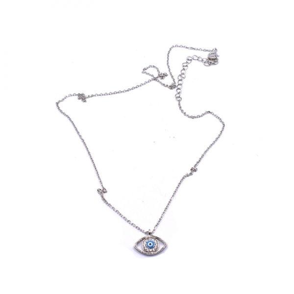 Κολιέ ασημένιο 925 ματάκι με ζιργκον 