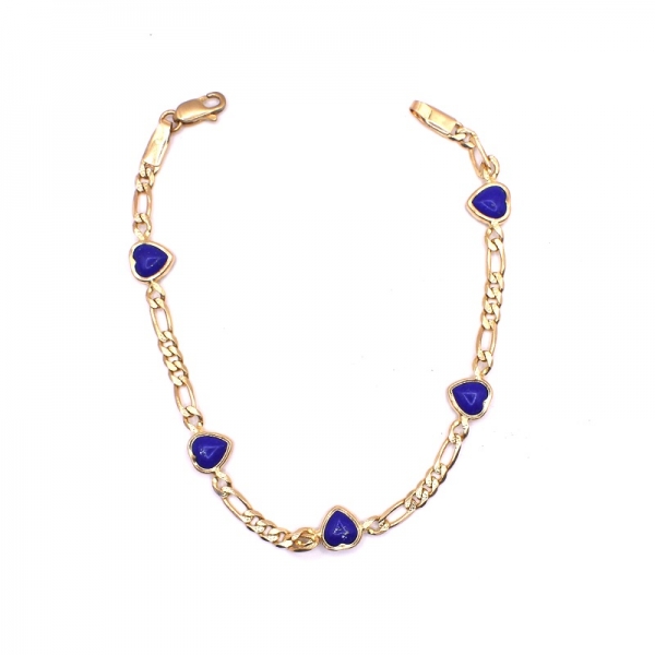 Βραχιόλι σε χρυσό Κ14 αλυσίδα με λάπις λάζουλι