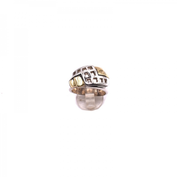 Δαχτυλίδι ασημένιο με χρυσό K18