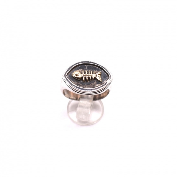 Δαχτυλίδι ασημένιο με χρυσό