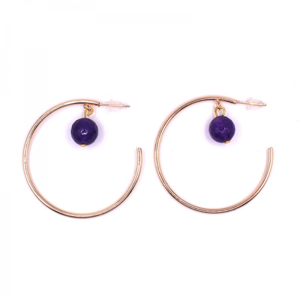 Κρίκοι φω με αμέθυστος πέτρα