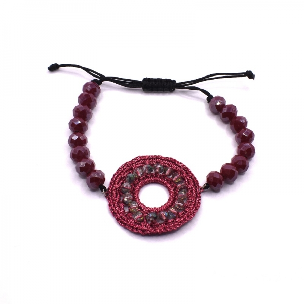 Bραχιόλι φω με βυσσινή πέτρες