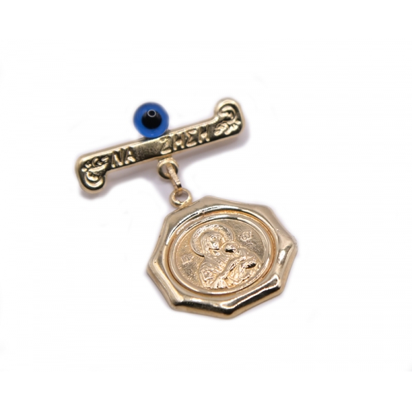 Παναγία με παραμάνα σε χρυσό