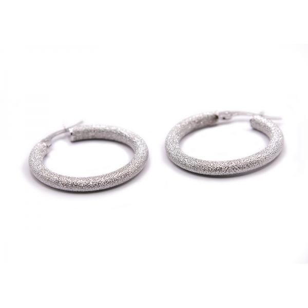 Σκουλαρίκια κρίκοι σε λευκό χρυσό