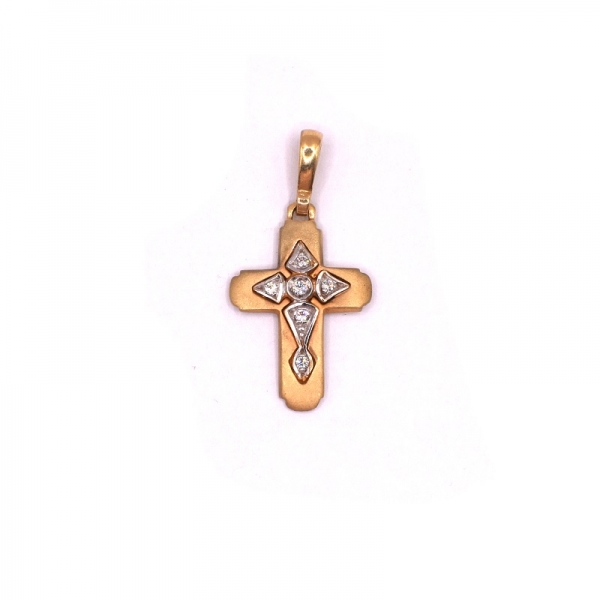 Σταυρός δίχρωμος σε Κ 14 με ζιργκόν