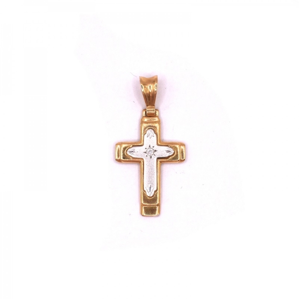 Σταυρός δίχρωμος σε Κ 14 με ζιργκόν