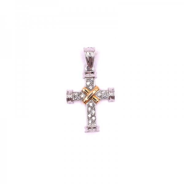 Σταυρός δίχρωμος σε Κ 14 με ζιργκόν