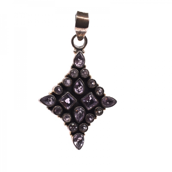 Μενταγιόν ασημένιο με αμέθυστο